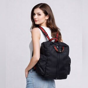 Gucci Techno Canvas Web Drawstring Tiger Head Nylon Backpack in Black 450979